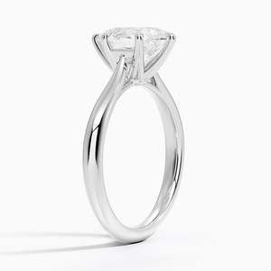 Anillo de compromiso de moissanita de 2 quilates con corte de pera, anillo nupcial solitario con diseño de tallo dividido esculpido - Product Image 4