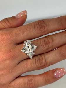Anillo de Moissanita de Cinco Piedras con Corte Marquesa de 5CT, Anillo de Diamantes Agrupados, Plata 925 Original, Joyería Fina para Regalo de Boda, Fiesta, para Novias - Product Image 4