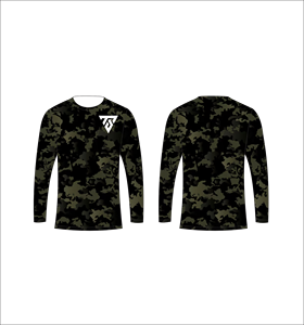 T-shirt à manches longues pour homme, personnalisé, sublimation, camouflage vert, chasse, pêche, sport, entraînement - Product Image 1