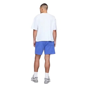 Pantalones cortos de algodón 100% con diseño personalizado para hombre, ropa deportiva informal, pantalones cortos con cintura ajustable y bolsillo lateral práctico - Product Image 3