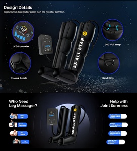 Masseur de compression professionnel pour les jambes, rechargeable par USB, batterie au lithium, contrôle de la minuterie, haute qualité, CE, OEM, ODM, AS ALL STAR - Product Image 5