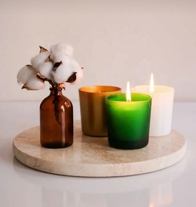 Plateau de service rond en travertin avec finition naturelle lisse pour un style de cuisine moderne et une décoration élégante de la maison - Product Image 1