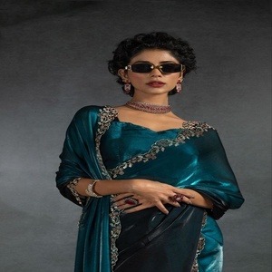 Saree en cachemire à motif léopard pour femmes Robe sexy au sol pour mariage et fêtes disponible au prix de l'Inde-Sari Shari - Product Image 4