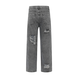 Fashion Designer Denim <b>Jeans</b> High Street Sand Snow Scratch Vintage Washing Patchwork <b>Men</b> Streetwear Mid Waist Casual Pant - Product Image 2