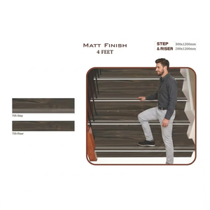 Premium 300x1000mm Glazed Porcelain <b>Step</b> Riser Tiles 11mm Matte Non Slip Stair Treads Outdoor Hall Vistas - Product Image 1