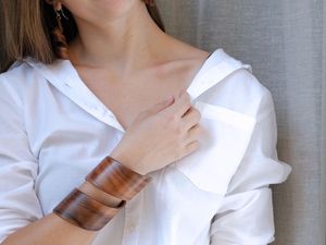 สร้อยข้อมือไม้ธรรมชาติอุปกรณ์เสริมกำไลข้อมือที่ทำด้วยมือเป็นมิตรกับสิ่งแวดล้อมงานฝีมือธรรมชาติ - Product Image 4