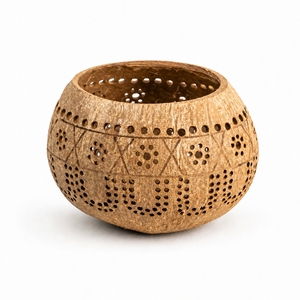 MPLVN - Tazón Redondo Hecho a Mano de Madera de Coco de 10 cm, Ecológico, Decoración del Hogar, Uso en Interiores, Día de San Valentín - Product Image 1