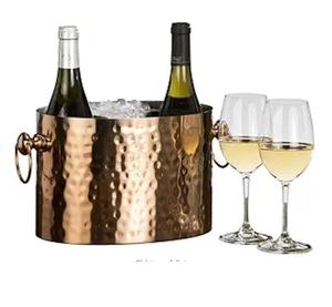 Seau en cuivre martelé artisanal de qualité supérieure pour cuisine, extérieur et salle de bain - Style camouflage écologique et économique - Product Image 1