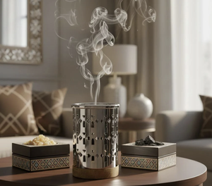 Luxury Metal <b>Incense</b> <b>Holder</b> with Elegant Cutwork Designer <b>Incense</b> Burner for Home Fragrance & Ramadan Decorative Bakhoor <b>Incense</b> - Product Image 5