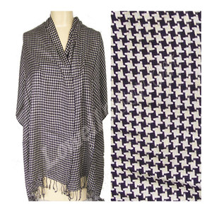 Elegant Houndstooth Rayon Scarf / Viscose Scarf Lightweight Luxury Fashion Accessory for Women Soft Breathable Printed Wrap - Product Image 6