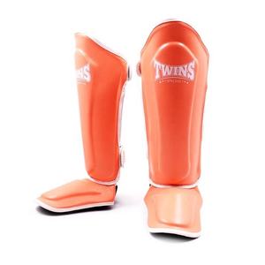 Genuine Leather Twins Shin Pads with <b>Hook</b> & Loop Closure for Professional Boxing Muay Thai MMA Training and Sparring - Product Image 5
