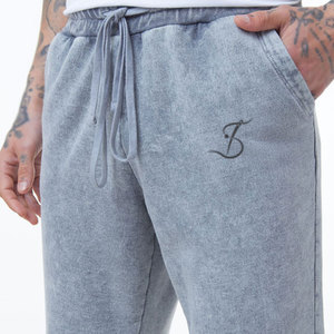 กางเกงจ็อกเกอร์ผู้ชายสไตล์สตรีทแวร์ผ้าเนื้อนุ่มสีพื้นแบบฟอกสี - Product Image 5