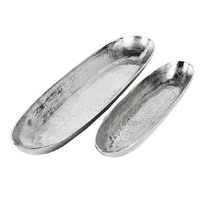 Plateau décoratif rectangulaire long de luxe en argent avec poignées latérales intégrées, plat d'appoint en métal, centre de table, vente en gros - Product Image 3