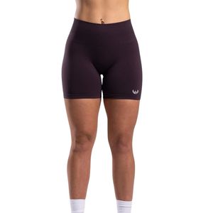 <b>Womens</b> Dark Plum High Waist Gymwear <b>Shorts</b> Stretch <b>Compression</b> Workout Fitness Training Yoga Activewear Performance Wear - Product Image 1