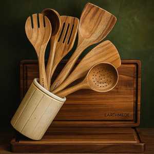 Unique Design Natural Wooden Cooking Spoons Set Eco-Friendly <b>Kitchen</b> Utensils Custom Logo Wholesale Non-Stick <b>Cookware</b> Tools - Product Image 6