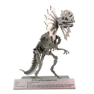 Modèle 3D Terex en acier inoxydable 304, Dilophosaurus découpé au laser, pour la décoration intérieure et l'apprentissage des adultes, fabriqué au Vietnam, A40CM - Product Image 1