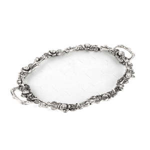 Bandeja de Servir Ovalada de Venta Rápida con Asa para el Hogar y la Oficina, Hecha de Aluminio, Bandeja de Servir de Plata Alemana a Bajo Precio - Product Image 5