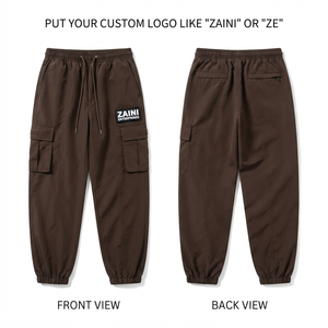 <b>Mens</b> Windbreaker Pants Premium 120 GSM Cotton Fabric <b>Cargo</b> <b>Jogger</b> Drawstring Closure Reversible Streetwear Outdoor Trousers - Product Image 1