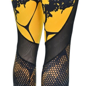 Leggings de Yoga de Cintura Alta con Estampado Completo y Panel de Malla, con Spandex y Nylon, Control de Abdomen, Elásticos en 4 Direcciones para Entrenamiento - Product Image 5