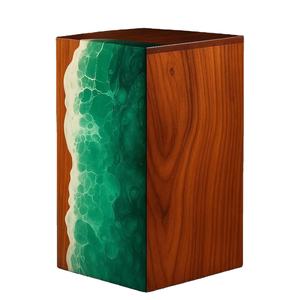 Handmade Wooden Urn <b>Box</b> Custom Engraved Rosewood & Green Resin <b>Memorial</b> <b>Keepsake</b> <b>Box</b> Decorative Cremation Urn for Ashes - Product Image 1