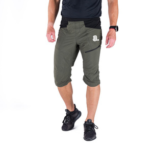Pantalones Cortos Bermuda Verde Oliva para Hombre, Cintura Alta, Cierre con Cordón, Tela de Lona Transpirable, Bolsillos Delanteros con Logotipo, Estilo Casual - Product Image 1