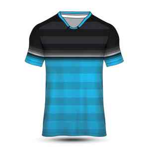 Chemises en coton à manches courtes personnalisées avec logo, style rugby et golf, chemises rayées pour femmes - Product Image 2