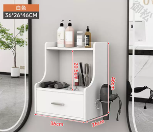 Carrito de Peluquería Montado en la Pared, Mueble de Almacenamiento para Estilistas con Cajón y Soporte para Secador de Pelo - Product Image 4