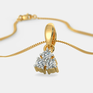 Collar con Colgante de Tres Diamantes Cultivados en Laboratorio en Oro Amarillo - Product Image 4