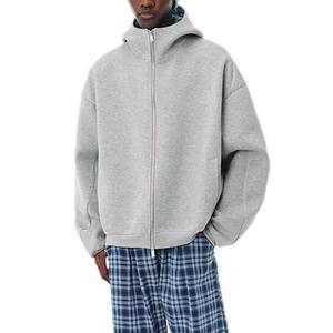 Fabricants de sweats à capuche réversibles à double fermeture éclair, style streetwear, à carreaux, coupe ample et courte pour hommes - Product Image 3