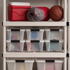 Set di 6 Contenitori in Plastica da 13 Qt con Coperchi e Chiusure, Senza BPA, Impilabili e Annidabili, Soluzione Organizzativa Resistente - Product Image 5