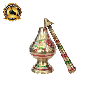 Aspersor de Agua de Rosas Gulab Pash de Latón con Acabado Esmaltado Decorativo, Recipiente Tradicional de Cuello Largo - Product Image 6