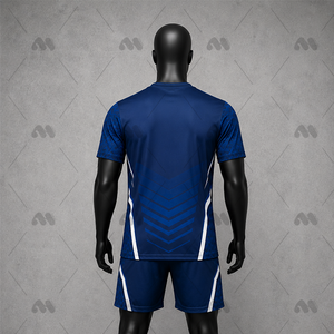 Ensemble de maillot de football bleu à séchage rapide, léger, respirant, kit de football à manches courtes, uniforme d'équipe pour adulte - Product Image 3