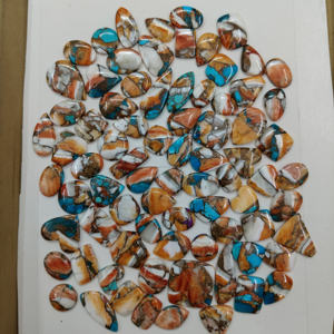 พลอยทองแดงธรรมชาติพลอยสีเทอร์ควอยส์หอยนางรมธรรมชาติทำด้วยมือ - Product Image 2