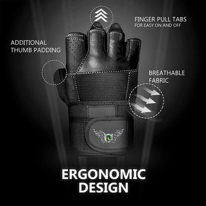 Gants unisexes en néoprène légers, résistants, antidérapants et respirants, avec rembourrage en silicone, logo personnalisable, pour l'entraînement et la musculation - Product Image 3
