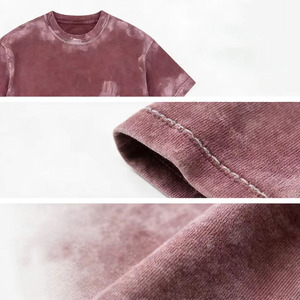 Camiseta Personalizada con Lavado Ácido y Pedrería, 100% Algodón, Tejido Suave y Transpirable, Nuevo Diseño Moderno, Estampado Frontal con Patrón de Estrellas, Talla Grande - Product Image 5