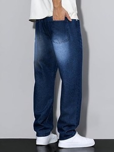 Jean en denim tissé pour homme - Style motard déchiré, éco-responsable, coupe large, idéal pour la randonnée et les voyages - Product Image 2