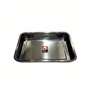 Vassoio portaoggetti minimalista a un livello in acciaio inossidabile 36*27*4.8cm, vassoio da cucina in metallo - Product Image 2