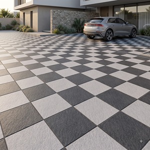 Baldosas de Suelo Vitrificadas de Alta Resistencia de 400x400mm y 12mm, Acabado Perforado, Antideslizantes para Exteriores, para Entradas de Vehículos, Jardines y Caminos, Color 1516 - Product Image 6
