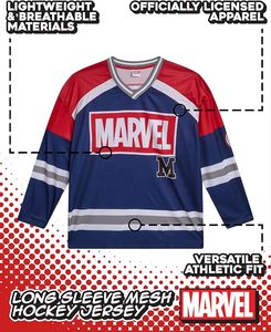 Camiseta de Hockey para Hombre - Diseño Gráfico de Spider-Man, Punisher y Mickey Mouse, Manga Larga, Malla Transpirable, Talla Grande - Product Image 3