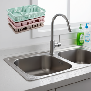 Set di 3 Pezzi: Scolapiatti Impilabile in Plastica, Organizzatore per Lavello da Cucina, Design Moderno, Colore Unico - Product Image 3