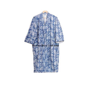 Robe matelassée de style kimono japonais pour femmes, en coton biologique floral, broderie kantha, veste multicolore, faite à la main, hiver printemps - Product Image 1
