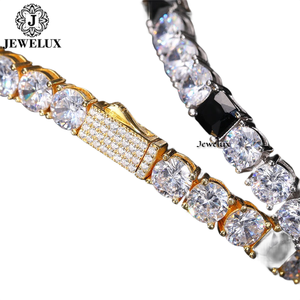 Best Quality Gold Plated Moissanite Diamond Tennis Bracelet Hip Hop Jewelry for <b>Men</b> Women Indian Supplier for Export - Product Image 3