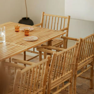 Fabricante y Exportador de Mesa de Comedor de Bambú para Muebles del Hogar, Diseño Europeo Moderno, Ecológico, para Apartamento, Hotel, Villa - Product Image 1