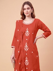 Festive Elegant Clothing Premium Rayon <b>Womens</b> Embroidered <b>Kurta</b> Pant Dupatta Set Ethnic Wear Premium rayon <b>women</b>’s embroidered - Product Image 4