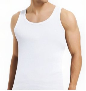 Camiseta sin mangas amarilla STELLAR STR-MV07 para hombre, chaleco informal transpirable, teñido liso en blanco, 100% algodón tejido, 120g, cuello redondo, sin serigrafía. - Product Image 3