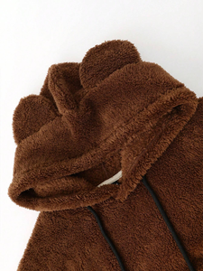 Sudadera con Capucha para Hombre, Forrada, Tejida, Transpirable, de Color Sólido, Lana de Cordero, Cálida para Invierno, con Logotipo Personalizado, Venta al Por Mayor - Product Image 4