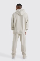 Ensemble survêtement homme personnalisé en coton respirant, coupe oversize, avec sweat à capuche et pantalon, style streetwear décontracté, épaules tombantes, pour l'hiver
