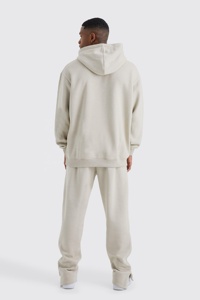 Conjunto de Sudadera con Capucha y Pantalones de Algodón Extra Grande Personalizado para Hombre, Estilo Urbano Informal con Hombros Caídos, Chándal de Invierno - Product Image 4