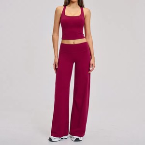 Vêtements de sport pour femmes en gros, ensemble de sport 2 pièces, débardeur personnalisé, respirant, pour la remise en forme, l'entraînement, le yoga, vêtements de sport - Product Image 3