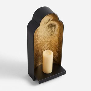 Handmade 24 cm Matte Black Brass Candle Lantern Hammered Reflector <b>Wall</b> <b>Sconce</b> for Home Decor Hotels and Weddings - Product Image 3